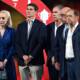Adriano Galliani-Franco Baresi-Paolo Berlusconi-Luigi Berlusconi-Marta Fascina
