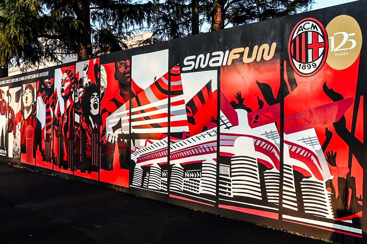 AC Milan e SNAIFUN svelano il murale per celebrare i 125 anni del Club