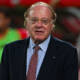 Paolo Scaroni in giacca e cravatta allo stadio di Monza durante la partita del Milan