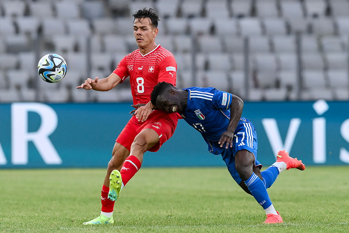 Ardon Jashari in campo nella partita Svizzera-Italia