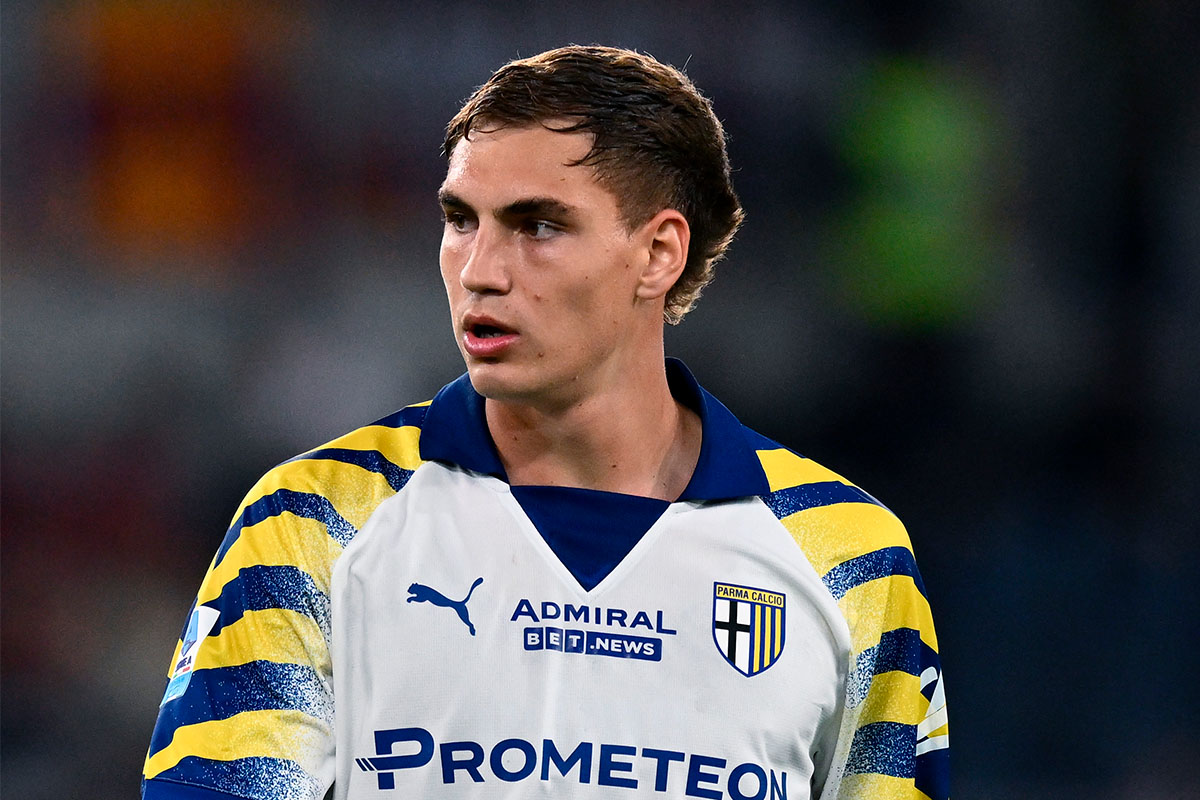 Pellegrino attaccante del Parma durante una partita di Serie A